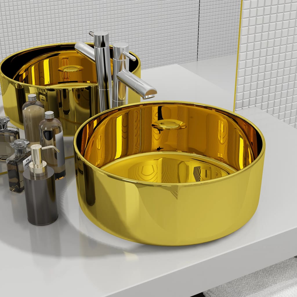 Vidaxl Washbasin 40x15 cm en céramique or de couleur