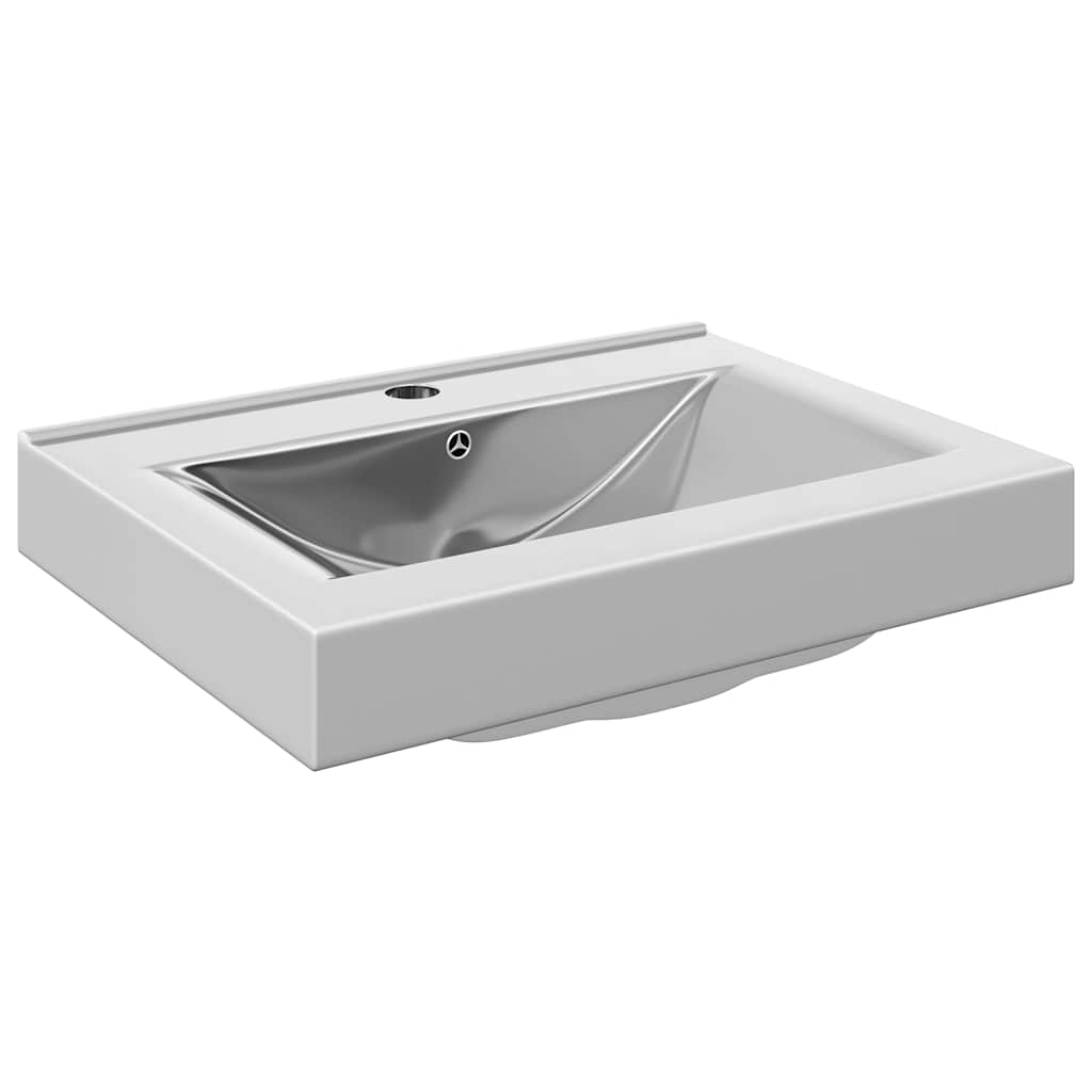 Vidaxl Washingin avec atterrissage 60x46x16 cm en céramique argenté de couleur