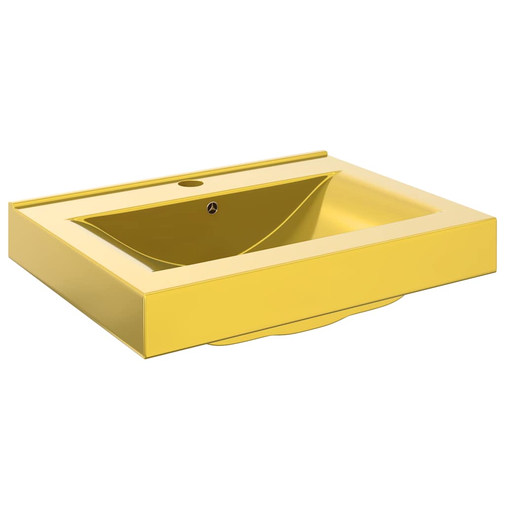 Vidaxl Washingin avec atterrissage 60x46x16 cm en or de couleur en or