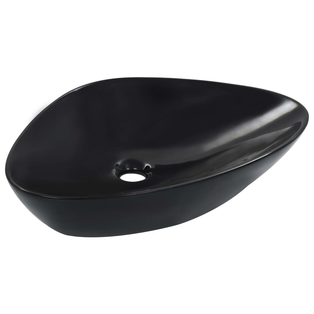 Vidaxl Washbasin 58.5x39x14 cm Black en céramique