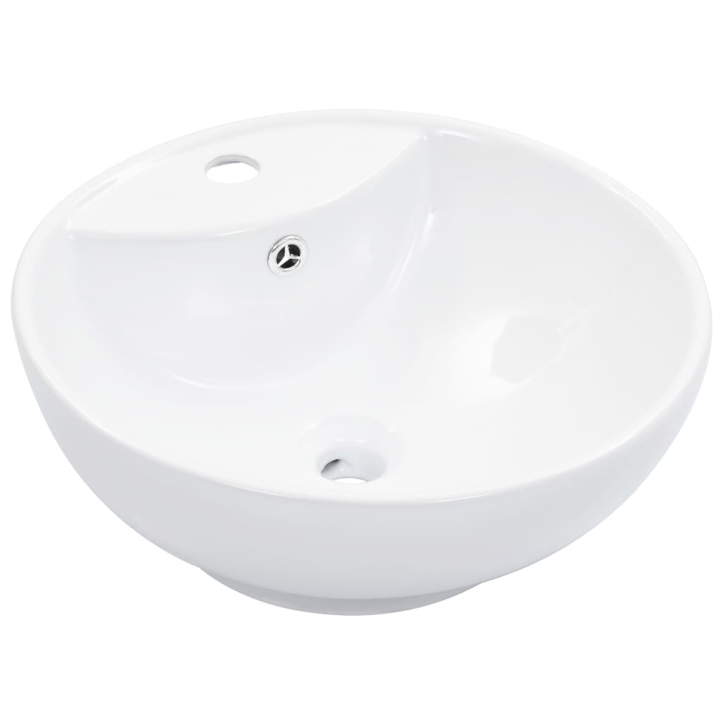 Vidaxl Washingin avec atterrissage 46,5x18 cm blanc céramique