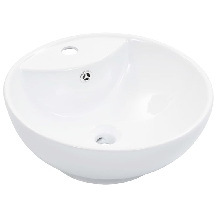 Vidaxl Washingin avec atterrissage 46,5x18 cm blanc céramique