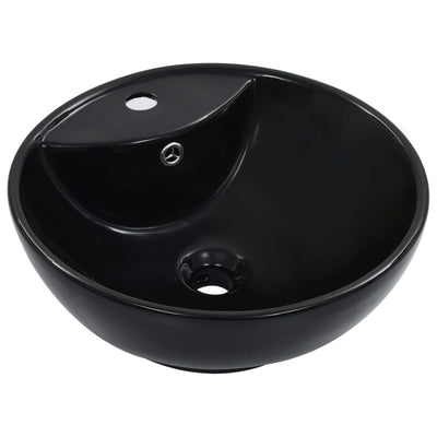 Vidaxl Washingin avec atterrissage 46,5x18 cm Black en céramique