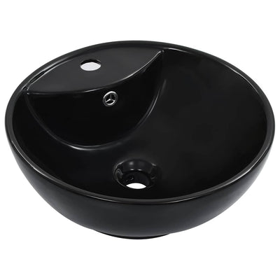 Vidaxl Washingin avec atterrissage 46,5x18 cm Black en céramique