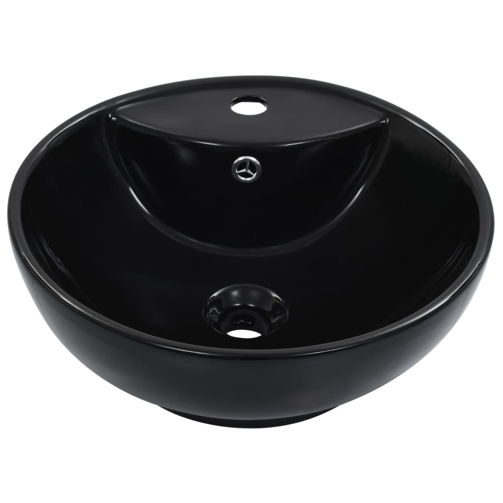 Vidaxl Washingin avec atterrissage 46,5x18 cm Black en céramique