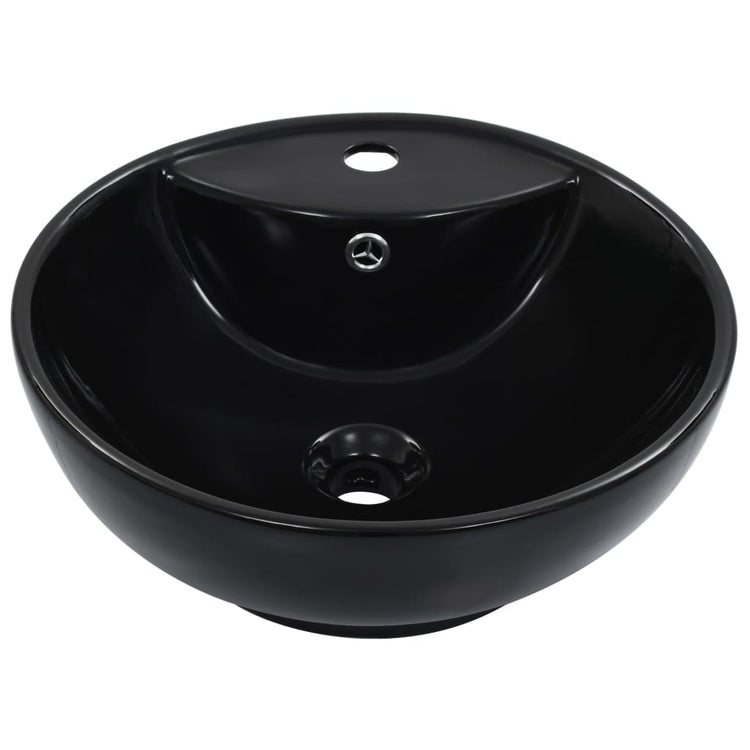 Vidaxl Washingin avec atterrissage 46,5x18 cm Black en céramique