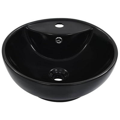 Vidaxl Washingin avec atterrissage 46,5x18 cm Black en céramique