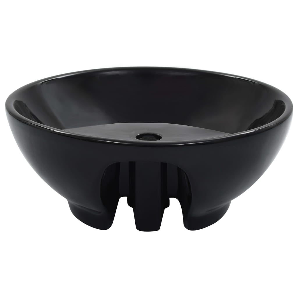 Vidaxl Washingin avec atterrissage 46,5x18 cm Black en céramique