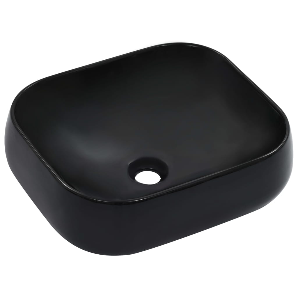Vidaxl Washbasin 44.5x39.5x14.5 cm Noir en céramique