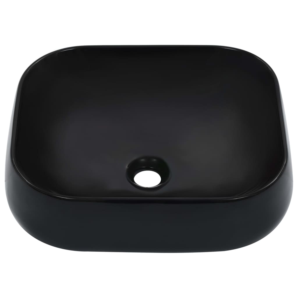 Vidaxl Washbasin 44.5x39.5x14.5 cm Noir en céramique