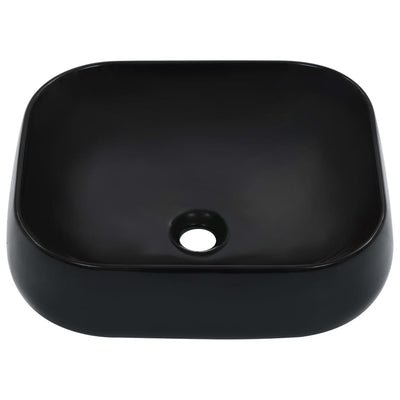Vidaxl Washbasin 44.5x39.5x14.5 cm Noir en céramique