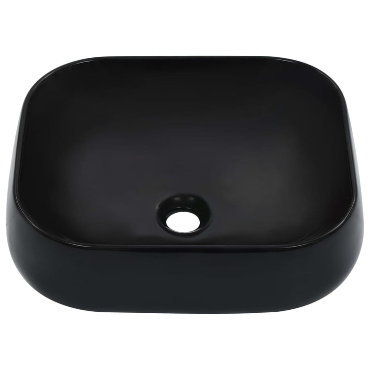 Vidaxl Washbasin 44.5x39.5x14.5 cm Noir en céramique