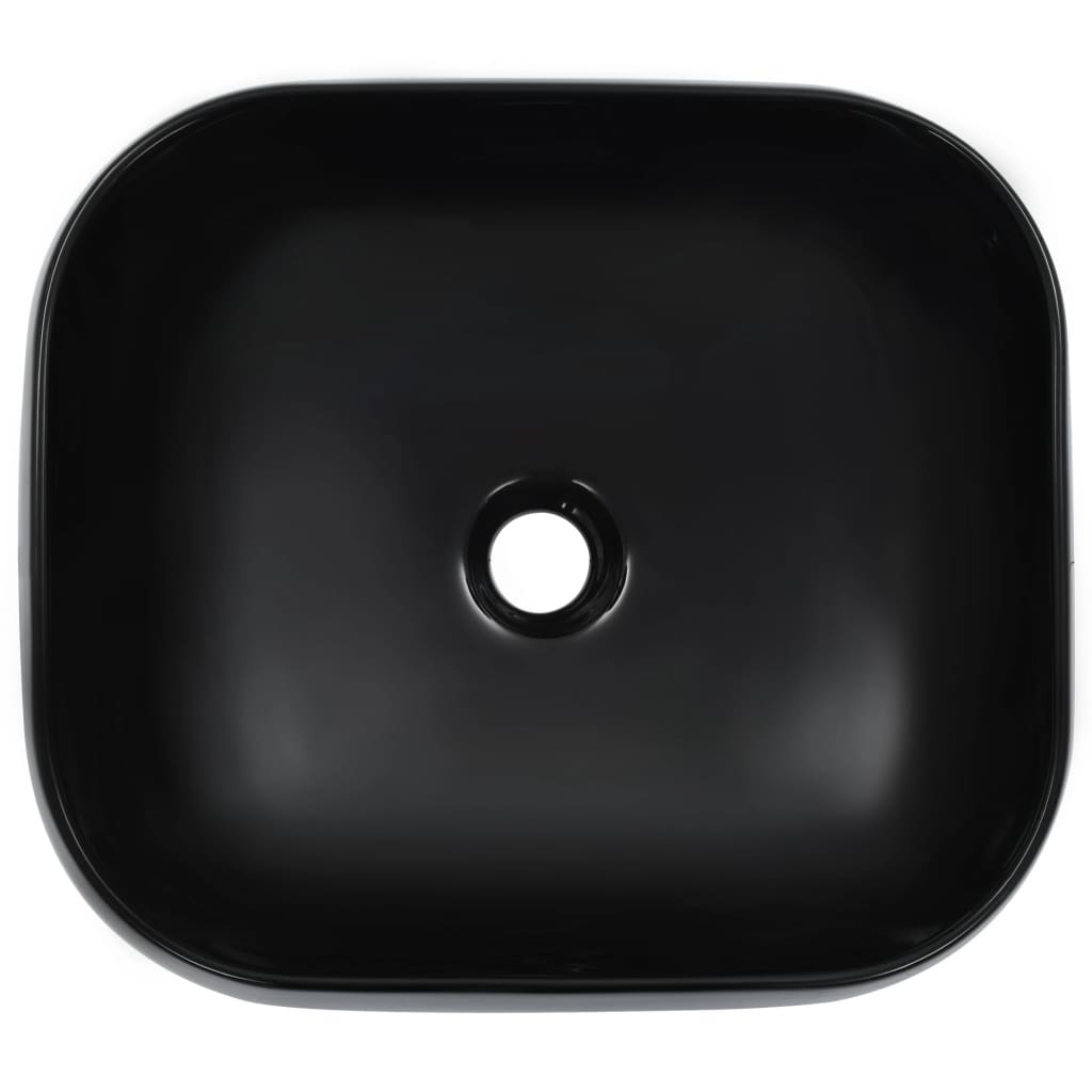 Vidaxl Washbasin 44.5x39.5x14.5 cm Noir en céramique