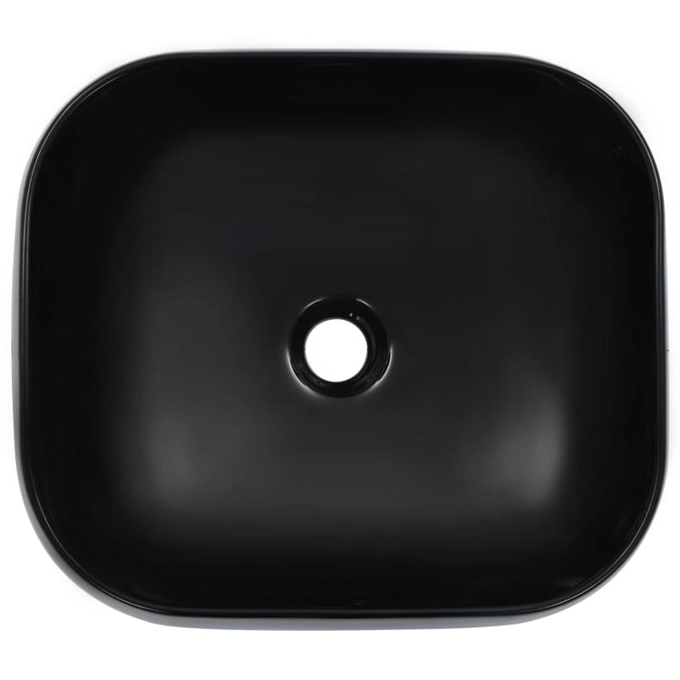 Vidaxl Washbasin 44.5x39.5x14.5 cm Noir en céramique