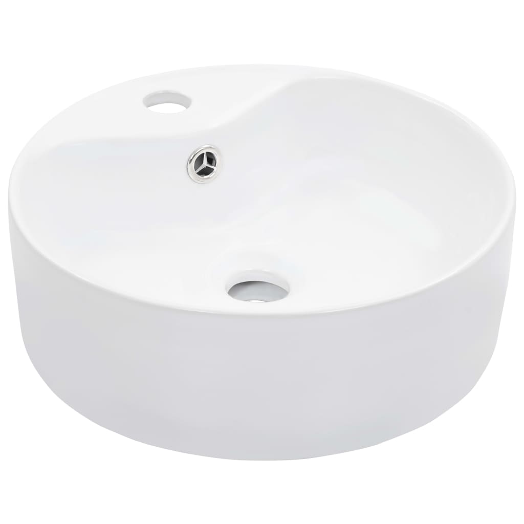 Vidaxl Washingin avec atterrissage 36x13 cm en céramique blanc