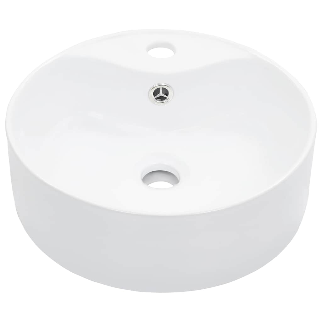 Vidaxl Washingin avec atterrissage 36x13 cm en céramique blanc