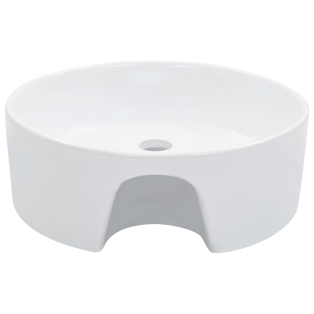 Vidaxl Washingin avec atterrissage 36x13 cm en céramique blanc