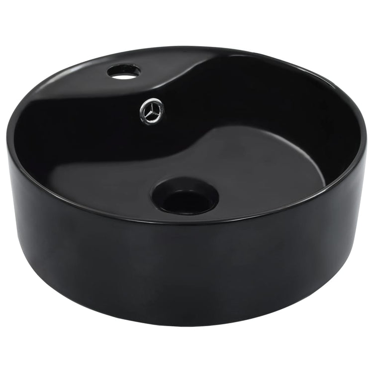Vidaxl Washingin avec atterrissage 36x13 cm en céramique noir