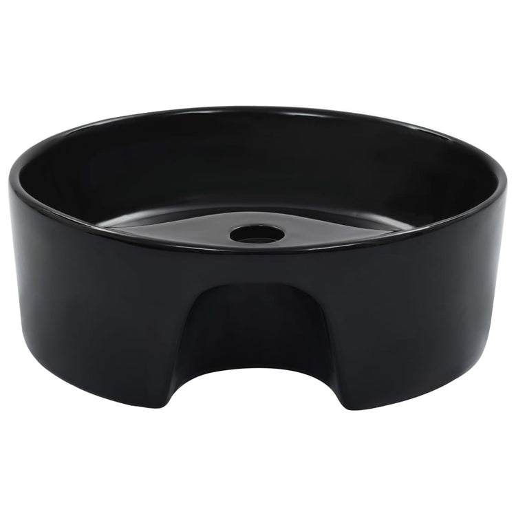 Vidaxl Washingin avec atterrissage 36x13 cm en céramique noir