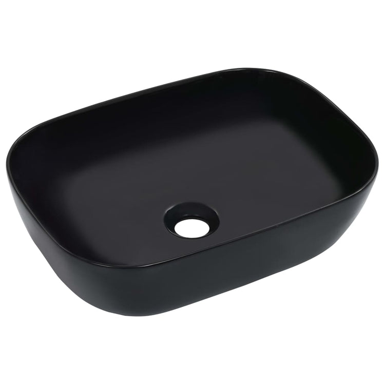 Vidaxl Washbasin 45.5x32x13 cm Black en céramique