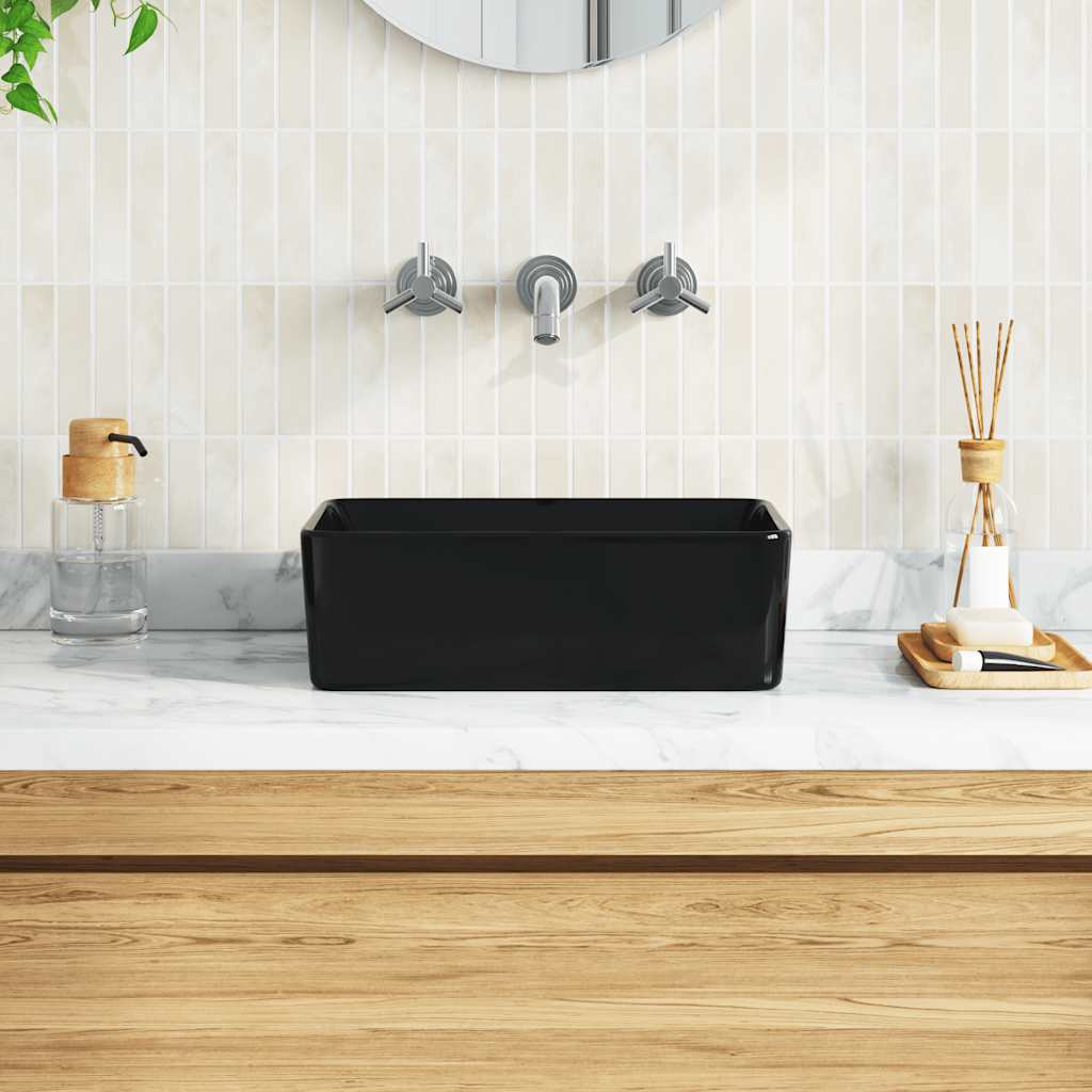 Vidaxl Washbasin 40x30x13 cm en céramique noir