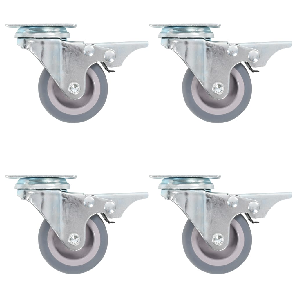 Roues pivotantes Vidaxl avec des freins doubles 4 mm 50 mm
