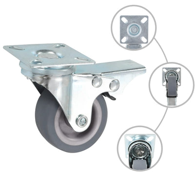 Roues pivotantes Vidaxl avec des freins doubles 4 mm 50 mm