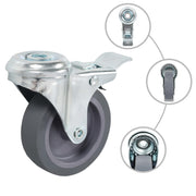 Roues pivotantes Vidaxl avec trous de boulons et freins doubles 4 st 75 mm - afbeelding 2