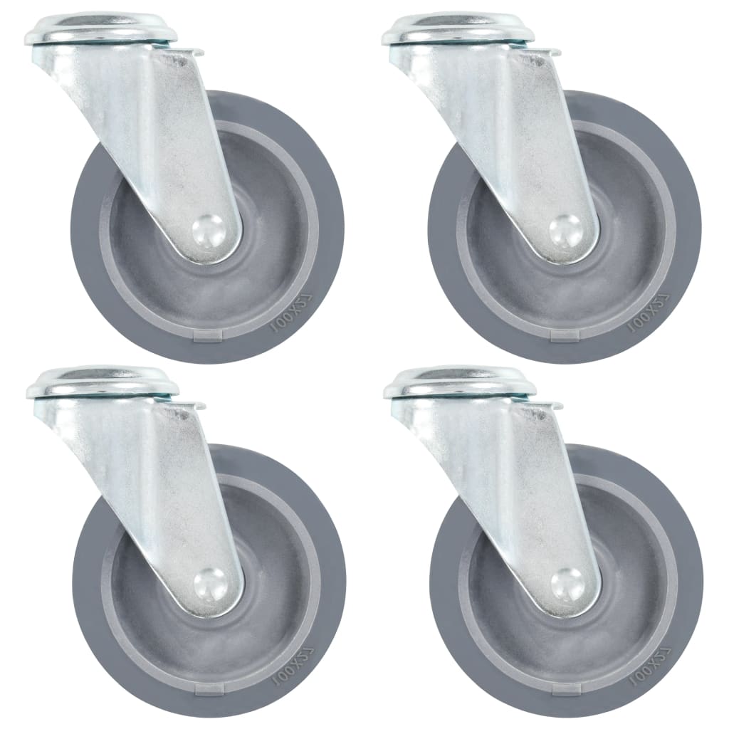 Vidaxl roulettes pivotantes avec trous de boulons 4 pcs 100 mm