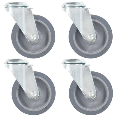 Vidaxl roulettes pivotantes avec trous de boulons 4 pcs 100 mm