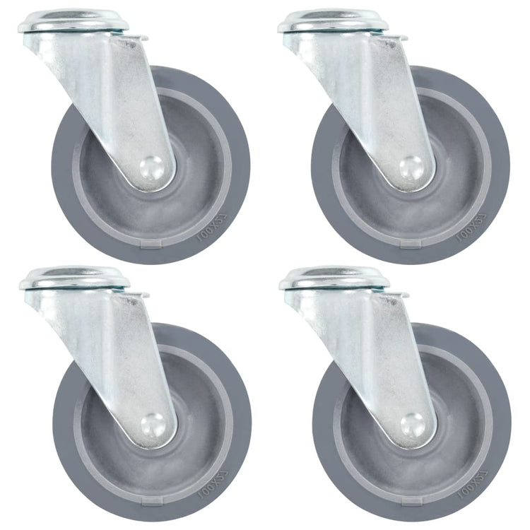 Vidaxl roulettes pivotantes avec trous de boulons 4 pcs 100 mm