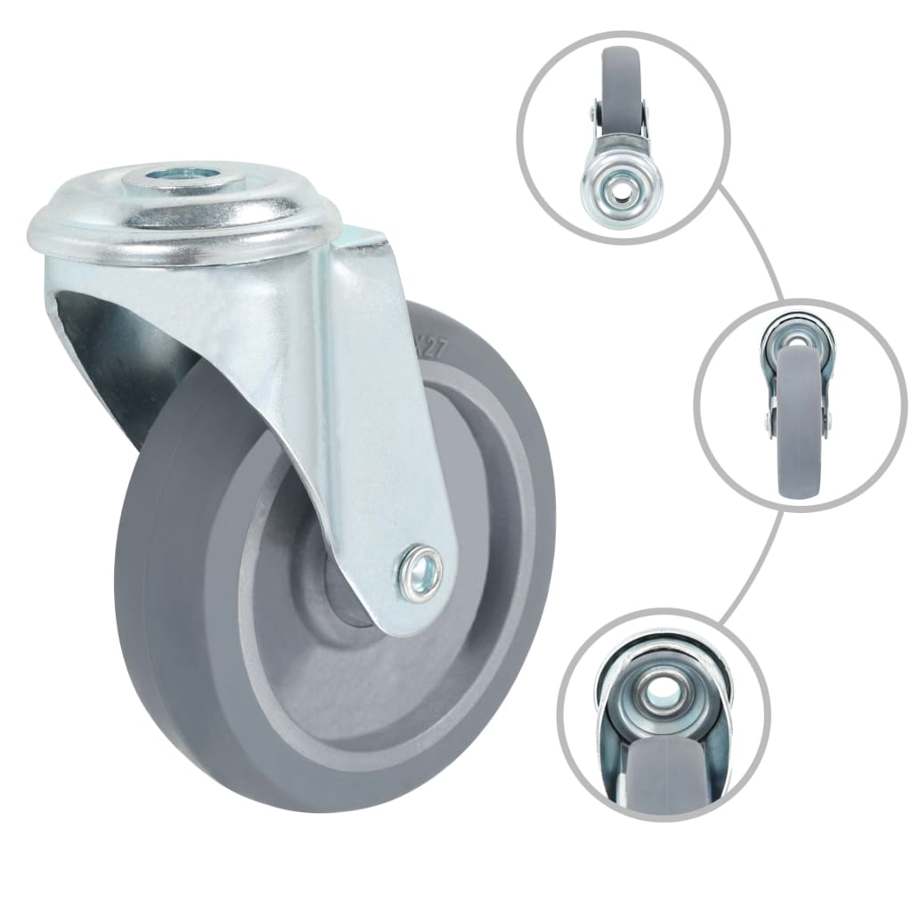 Vidaxl roulettes pivotantes avec trous de boulons 4 pcs 100 mm