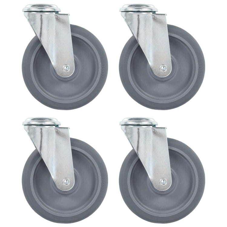 Roues pivotantes Vidaxl avec trous de boulons 4 st 125 mm