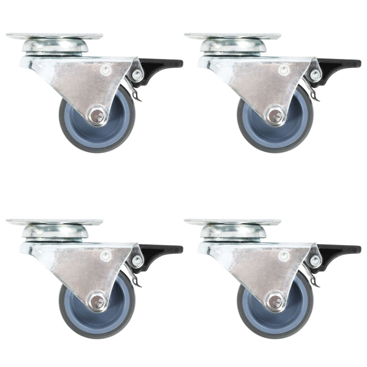 Les roues pivotantes de Vidaxl doublent avec des freins doubles 4 st 50 mm