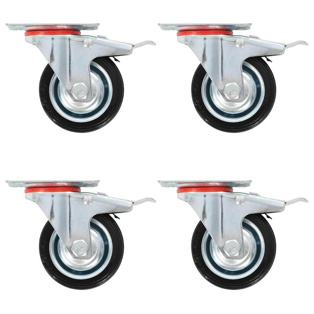 Roues pivotantes Vidaxl avec des freins doubles 4 pcs 75 mm