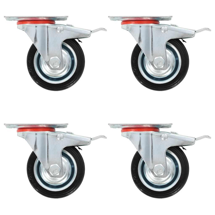 Roues pivotantes Vidaxl avec des freins doubles 4 pcs 75 mm