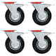 Roues pivotantes Vidaxl avec des freins doubles 4 PCS 125 mm
