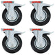 Roues pivotantes Vidaxl avec des freins doubles 4 st 200 mm