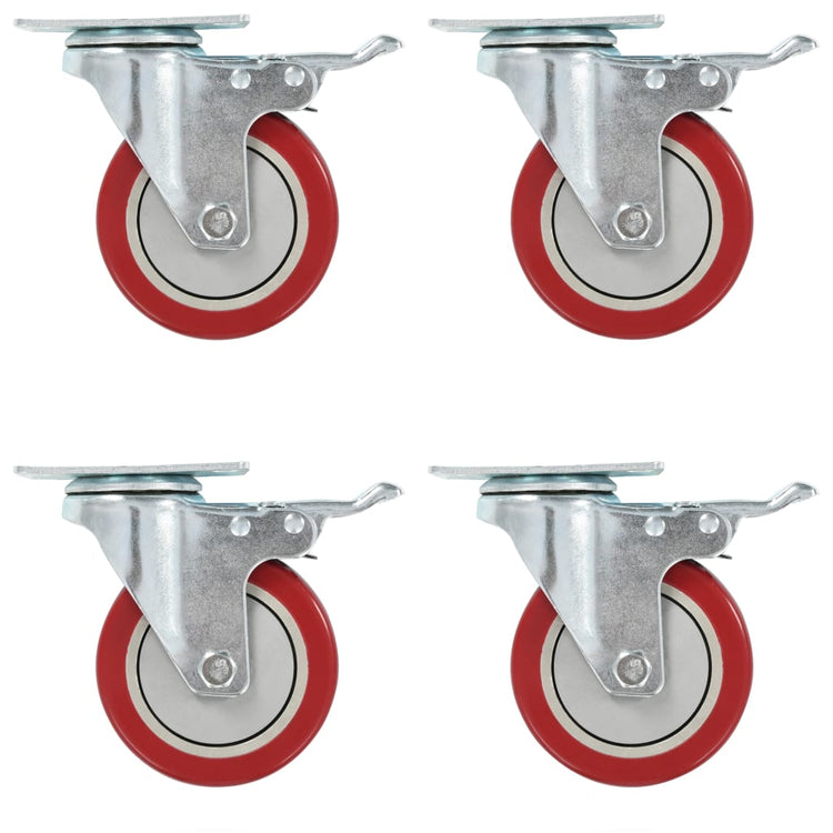 Roues pivotantes Vidaxl avec des freins doubles 4 pc 100 mm