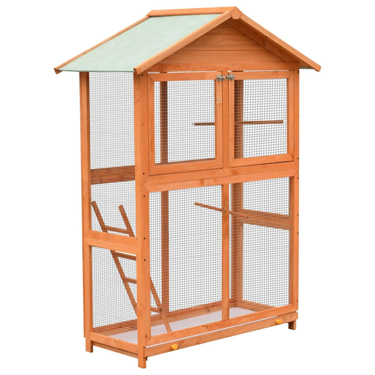 Vidaxl Bird Cage 125.5x59.5x164 cm en pin de pin solide en pin