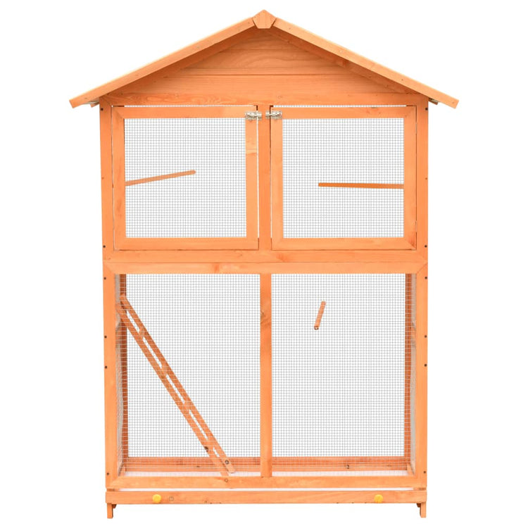 Vidaxl Bird Cage 125.5x59.5x164 cm en pin de pin solide en pin