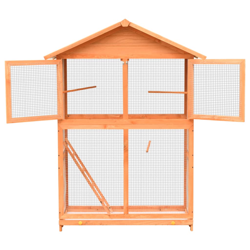 Vidaxl Bird Cage 125.5x59.5x164 cm en pin de pin solide en pin
