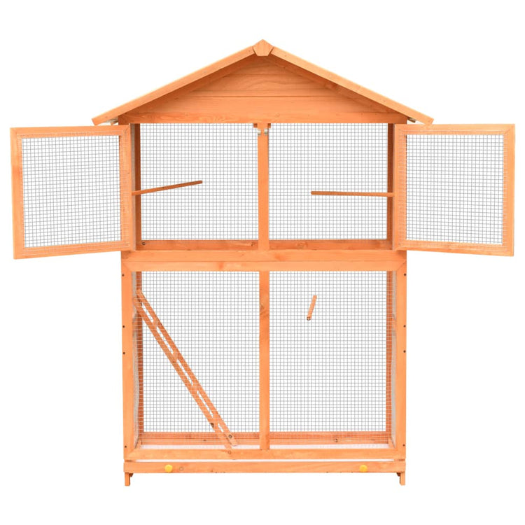 Vidaxl Bird Cage 125.5x59.5x164 cm en pin de pin solide en pin