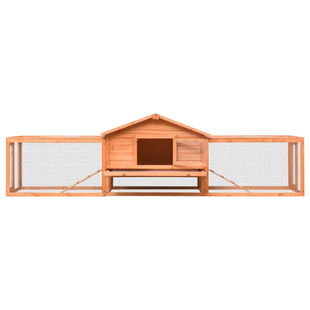 Vidaxl lapin Hutch 310x70x87 cm en pin de pin solide en pin