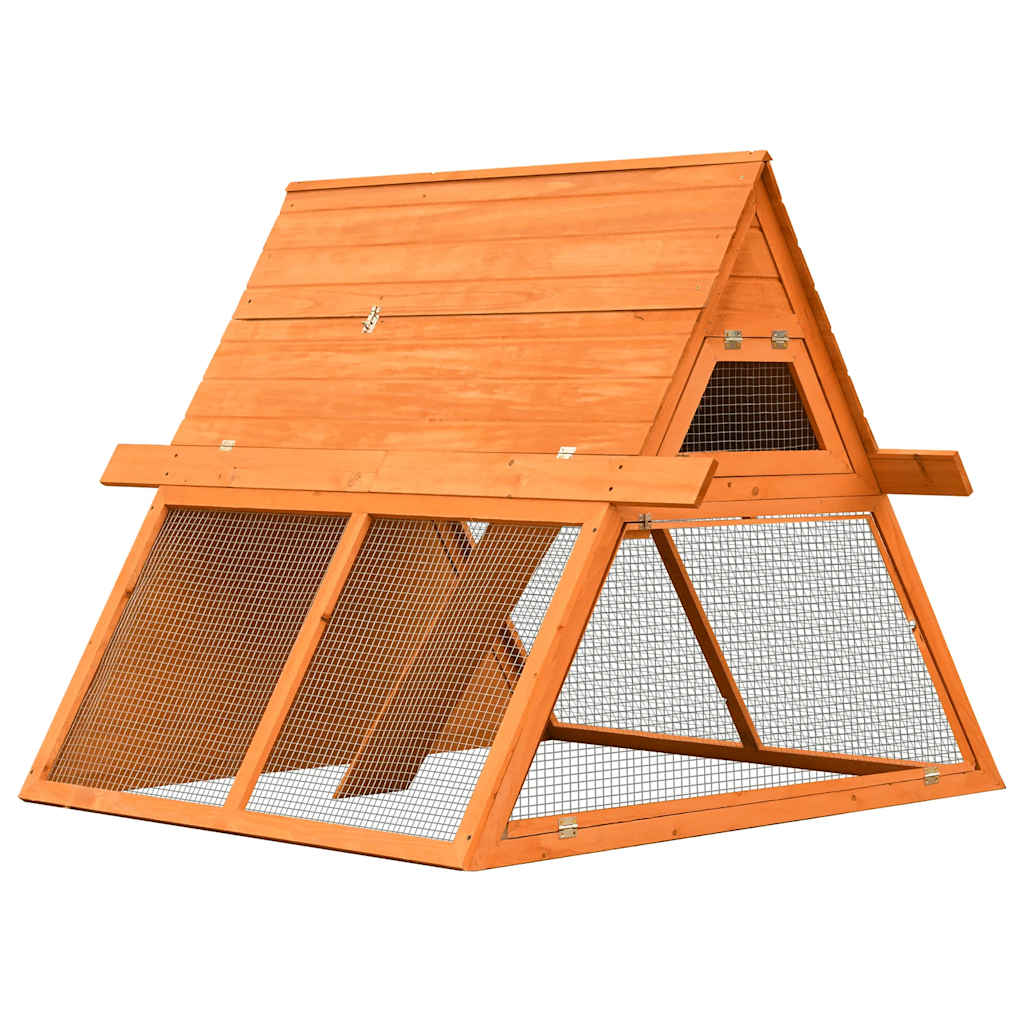 Clapier à lapin Vidaxxl 152x128x108 cm en bois de pin massif et épicéa