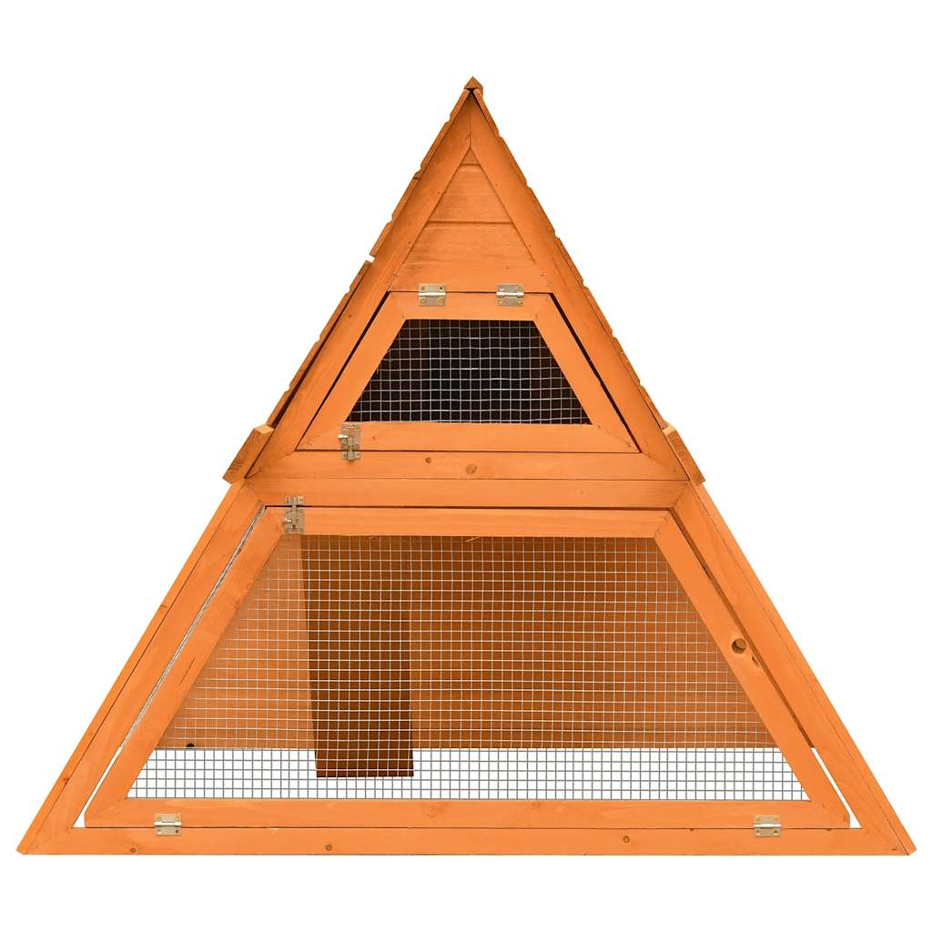 Clapier à lapin Vidaxxl 152x128x108 cm en bois de pin massif et épicéa