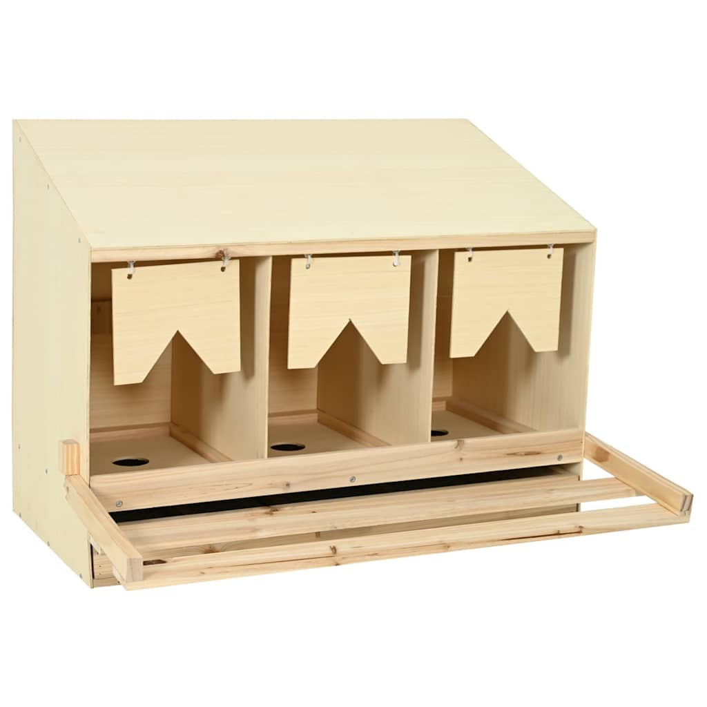 Vidaxl Chicken Shelter 3 compartiments 93x40x65 cm Pine solide