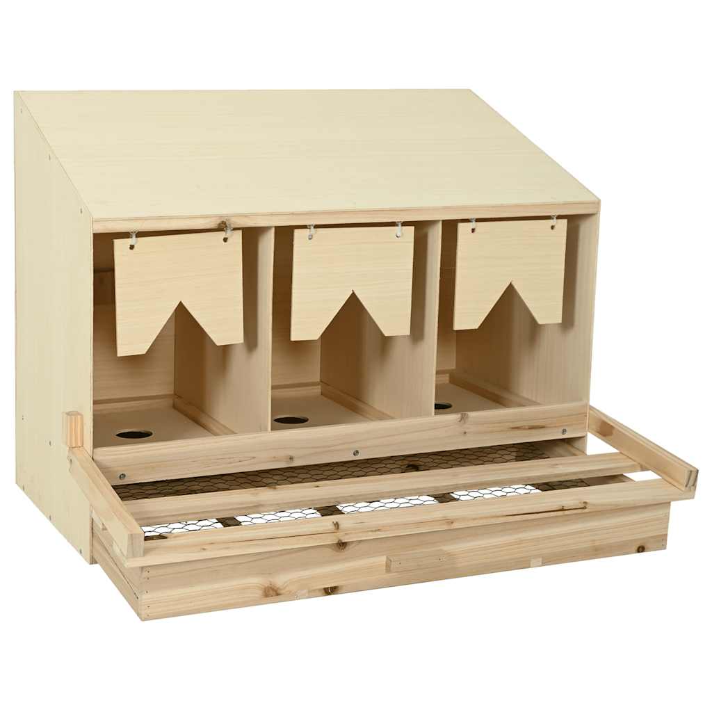 Vidaxl Chicken Shelter 3 compartiments 93x40x65 cm Pine solide