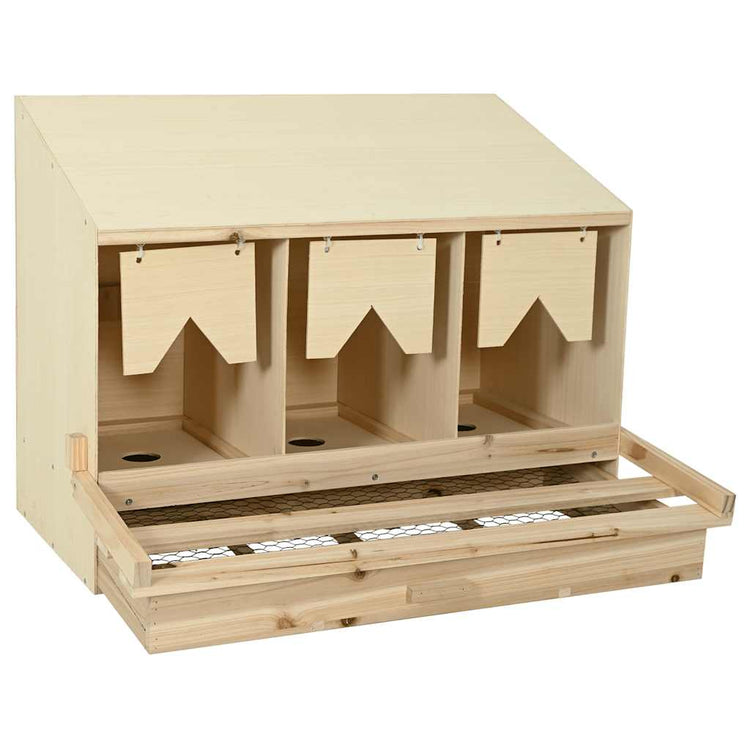 Vidaxl Chicken Shelter 3 compartiments 93x40x65 cm Pine solide