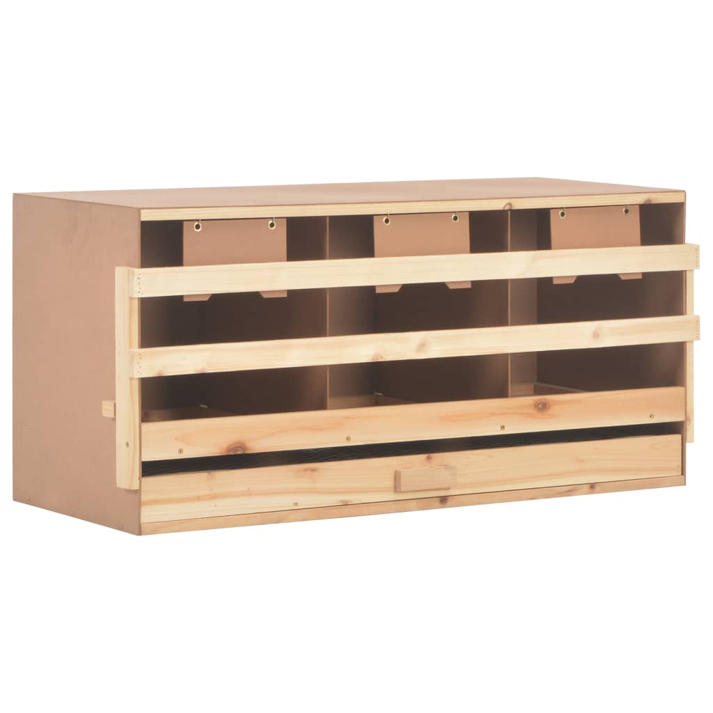 Vidaxl Chicken Shelter 3 compartiments 96x40x45 cm Pine solide
